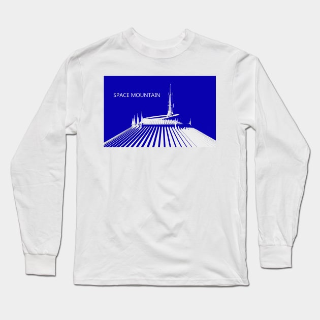 Space Mountain retro art Long Sleeve T-Shirt by dltphoto